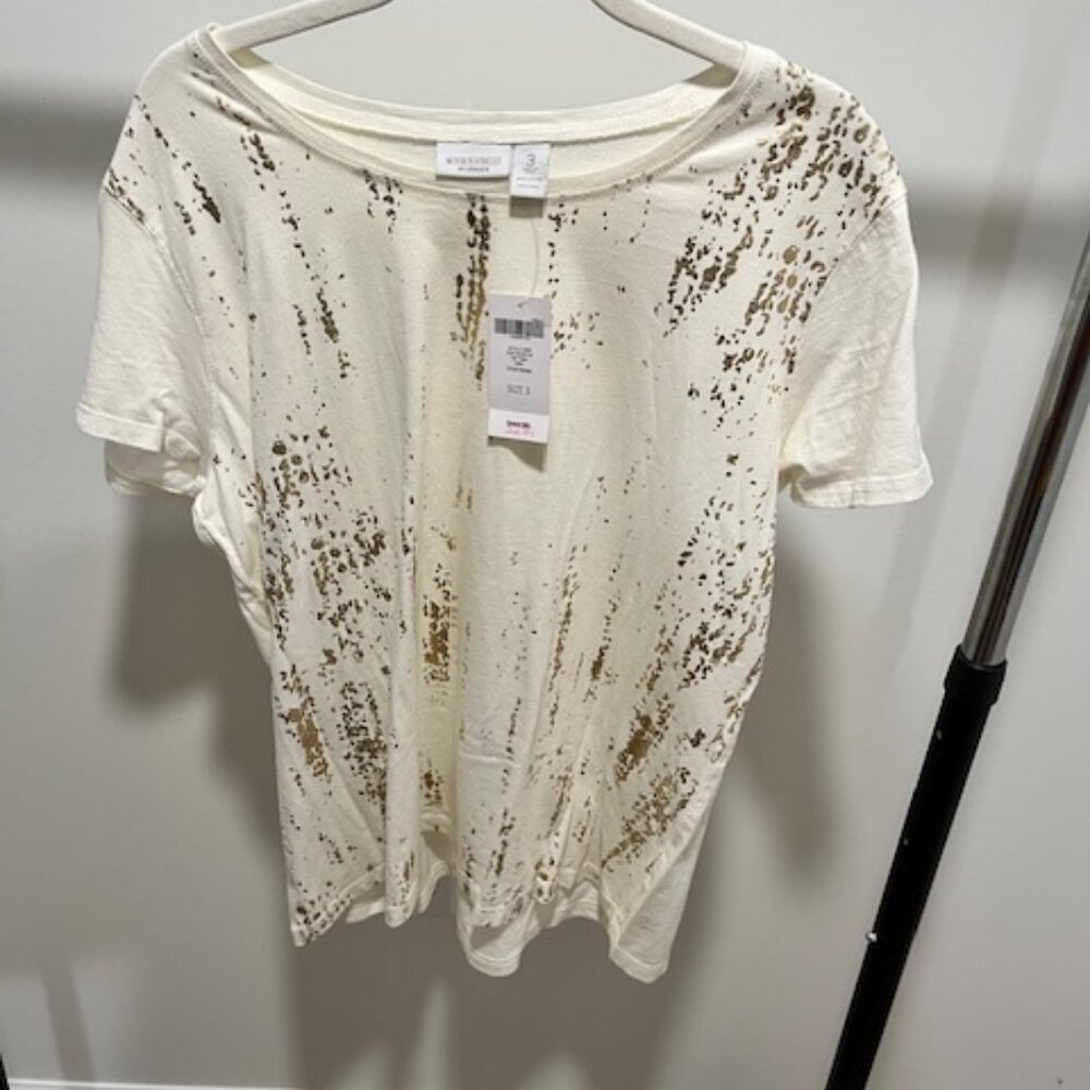 Golden Drip Metallic Scoop Neck Tee